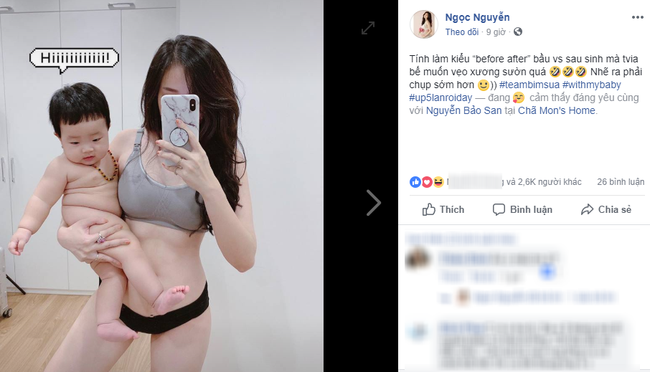 Khoe vóc dáng cực chuẩn sau 6 tháng sinh em bé thứ 2, hot mom Ngọc Mon nhận được cơn mưa lời khen từ MXH - Ảnh 4.