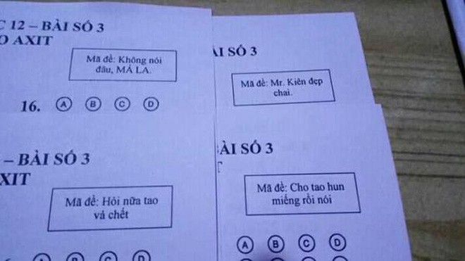 Gặp thầy giáo siêu mặn với mã đề kiểm tra: Không nói đâu, má la! đang gây sốt cộng đồng mạng - Ảnh 2.