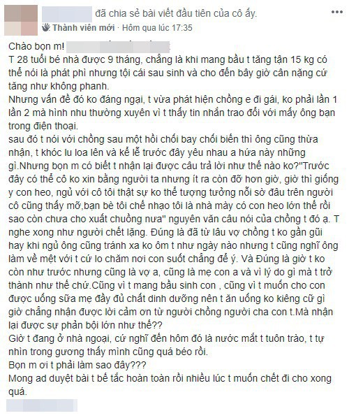 Tăng cân không phanh sau sinh, mẹ trẻ bị chồng phản bội, còn cay nghiệt mắng: Như con heo, sờ đâu cũng thấy mỡ! - Ảnh 1.