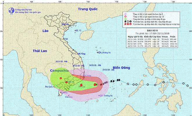 Tin bão khẩn cơn bão số 9: Bão giật cấp 12, cách Nha Trang khoảng 290km - Ảnh 2.