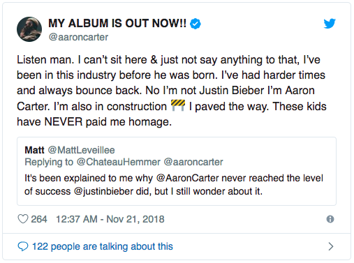 Justin Bieber đáp trả khi bị Aaron Carter mỉa mai: Nhờ tôi mà cậu ta mới được như hôm nay - Ảnh 1.