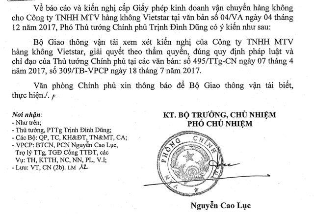 Phó Thủ tướng chỉ đạo xem xét kiến nghị cấp phép bay cho Vietstar Airlines - Ảnh 1.