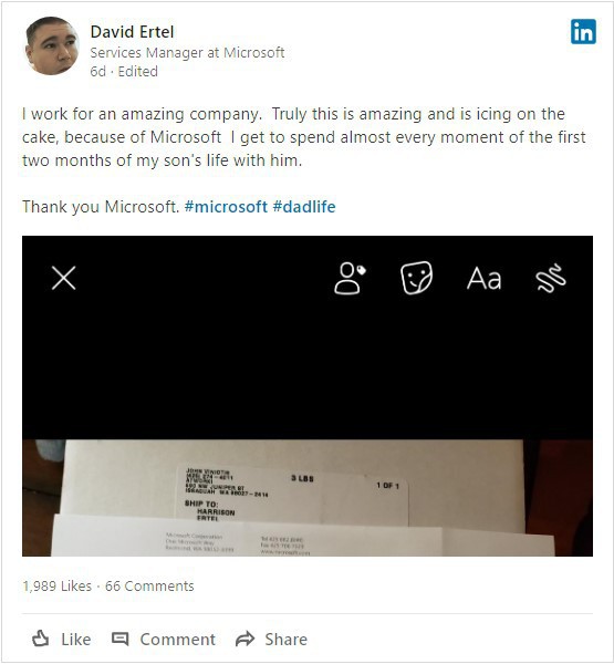  Lá thư đầy cảm động Microsoft gửi cho đứa con mới sinh của nhân viên: Cháu chính là tương lai mà chúng tôi hướng tới!  - Ảnh 1.