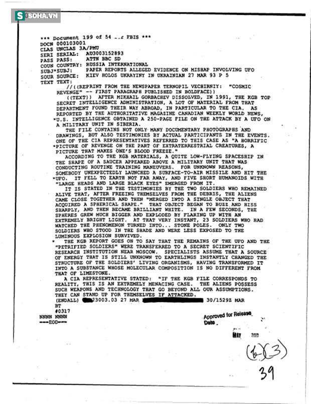 Nghi vấn tài liệu của CIA tiết lộ cuộc đụng độ bất ngờ giữa UFO và quân đội Liên Xô - Ảnh 1.
