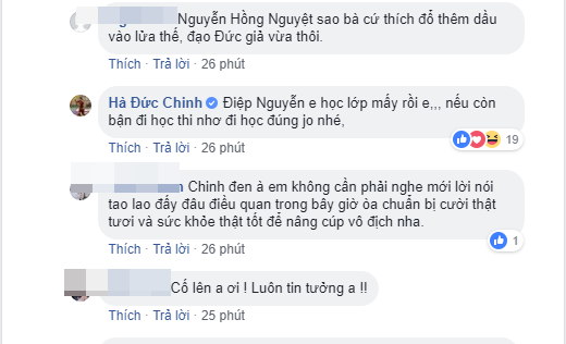 Facebook chính chủ của Hà Đức Chinh liên tục đáp trả chỉ trích của người hâm mộ - Ảnh 3.