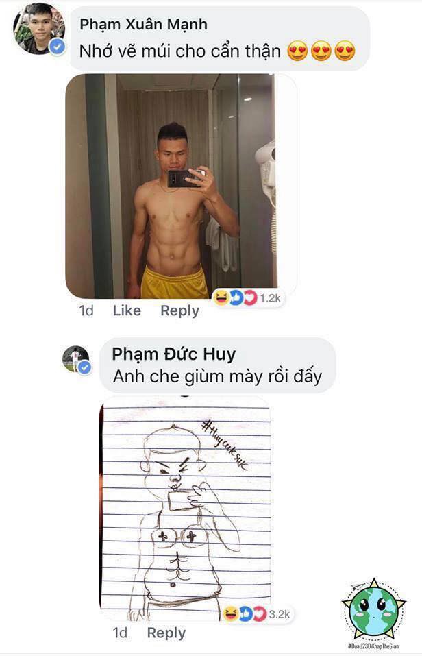 Cười ngặt nghẽo với loạt ảnh Đức Huy trổ tài vẽ đồng đội, trông ai cũng ngã cây y như tranh biếm họa - Ảnh 15. Cười ngặt nghẽo với loạt ảnh Đức Huy trổ tài vẽ đồng đội, trông ai cũng ngã cây y như tranh biếm họa - Ảnh 15.