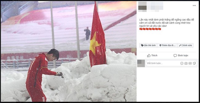 Hình ảnh Duy Mạnh cúi đầu trước quốc kỳ trên núi tuyết bất ngờ được dân mạng chia sẻ lại kèm lời chúc ý nghĩa - Ảnh 4.