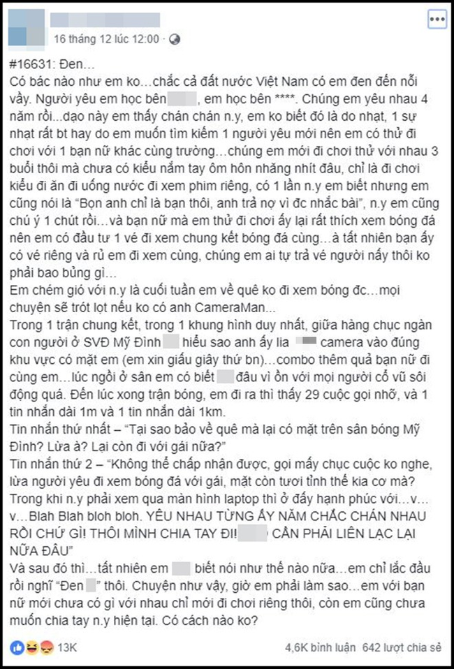 Trốn người yêu đi xem bóng đá với bạn nữ mới quen, chàng trai bị chia tay chỉ vì... anh quay phim - Ảnh 1.