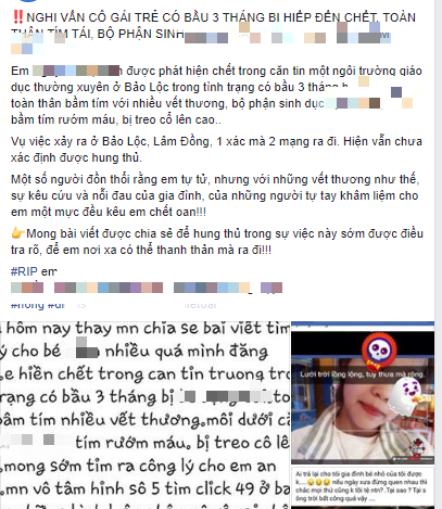 CA Lâm Đồng thông tin vụ cô gái mang thai 3 tháng tử vong nghi bị cưỡng hiếp - Ảnh 1.