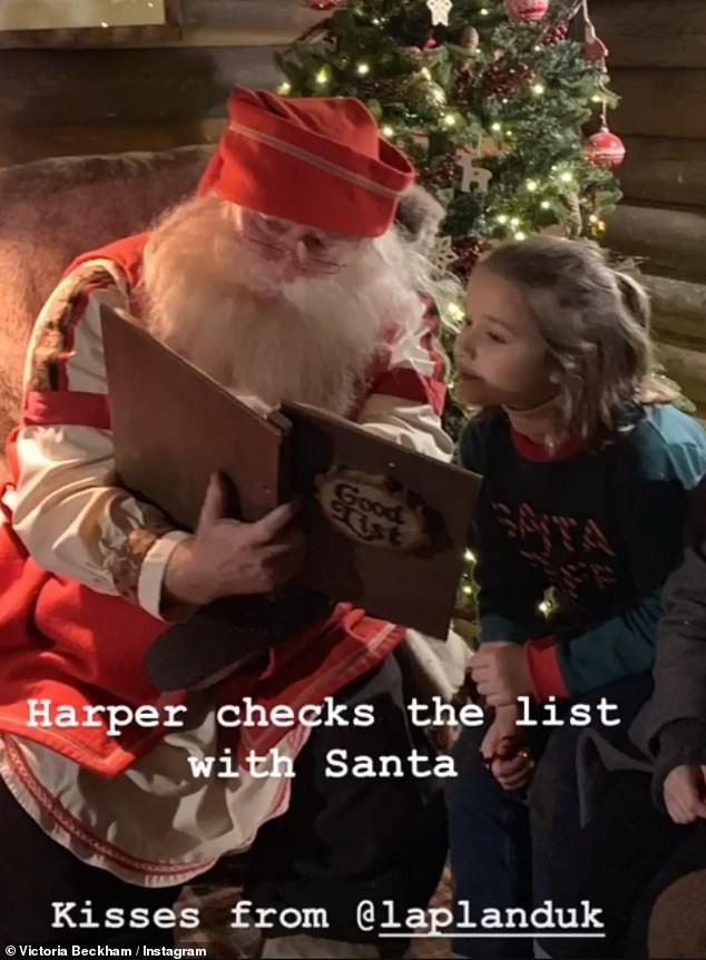 Đi chơi Giáng sinh cùng cả nhà, Harper Beckham háo hức cực dễ thương khi gặp ông già Noel - Ảnh 3.