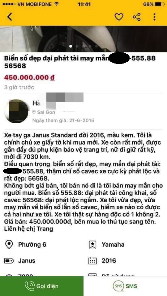 Người phụ nữ rao bán xe máy 30 triệu có biển số đại phát tài: Đủ 8 tỷ thì liên hệ với chị - Ảnh 1.