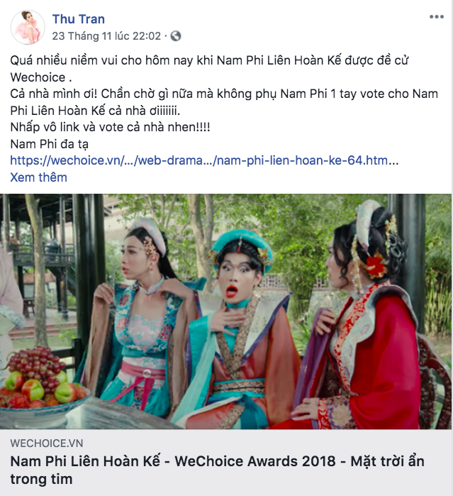 Nghệ sĩ Vbiz đồng loạt kêu gọi fan đề cử, quyết ẵm giải thưởng tại WeChoice Awards 2018 - Ảnh 11.