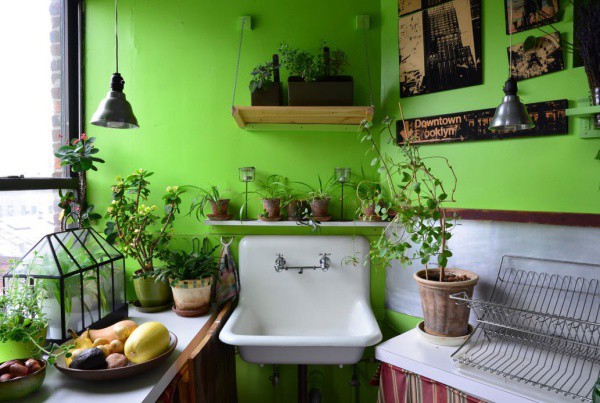 Những căn bếp màu xanh đẹp mê hoặc dành cho người muốn sống gần thiên nhiên - Ảnh 1.
