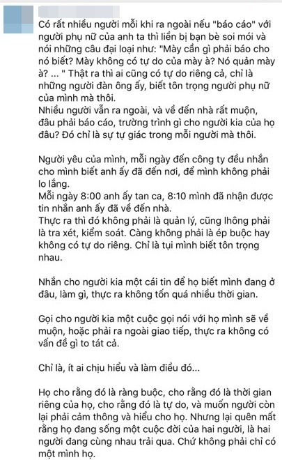 CĐM lại tranh cãi: Đi đâu có cần báo cáo với người người yêu hay không? - Ảnh 1.