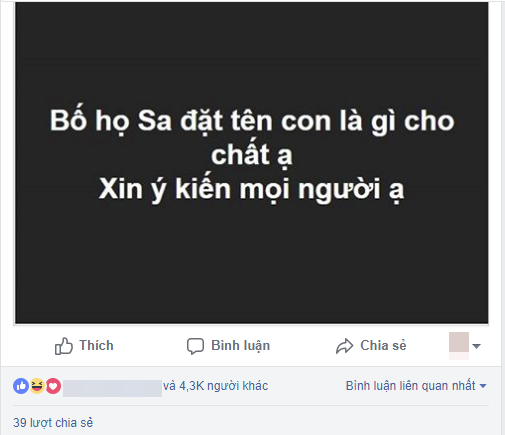 Nhờ cư dân mạng tư vấn đặt tên con họ Sa, ông bố nhận được cái kết cười ra nước mắt  - Ảnh 1.