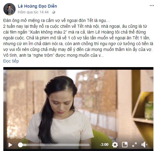 Đạo diễn Lê Hoàng gây bão khi cho rằng: Đàn ông mở miệng ra cấm vợ về ngoại đón Tết là ngu - Ảnh 1.