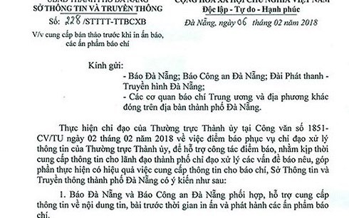 Sở TT-TT Đà Nẵng xin lỗi vì yêu cầu kiểm duyệt báo chí - Ảnh 2.