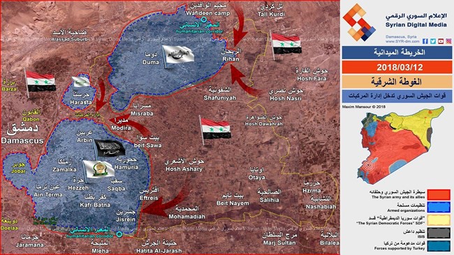 “Quả đấm thép” Syria cắt Đông Ghouta thành 3 “nồi hầm”, hệ thống phòng ngự thánh chiến sụp đổ - Ảnh 2.