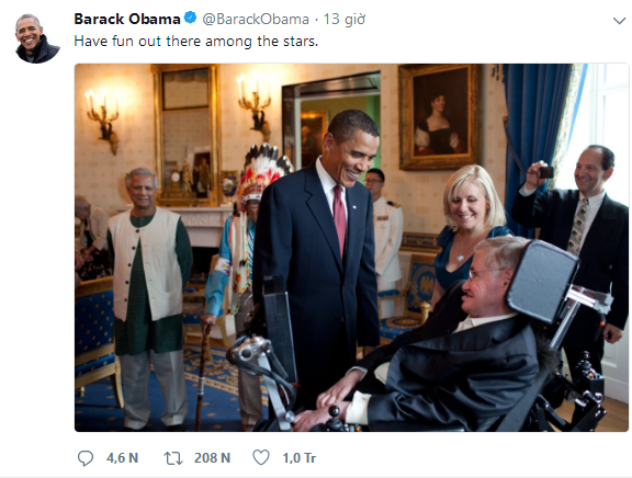 Barack Obama, Bill Gates và hàng loạt ông lớn công nghệ bày tỏ tiếc thương Stephen Hawking - Ảnh 1.