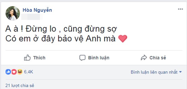 Trước sóng gió dư luận, Hòa Minzy lên tiếng sẽ bảo vệ bạn trai: Có em ở đây bảo vệ anh mà - Ảnh 1.