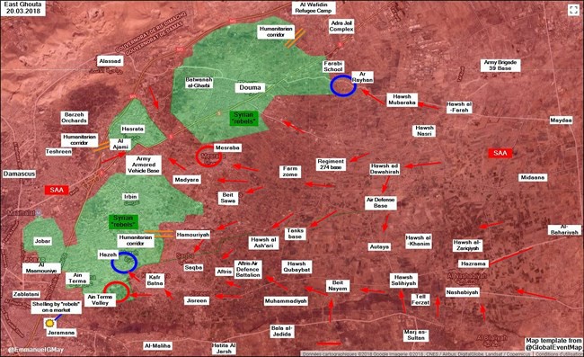 Sư đoàn cơ giới Syria ào ạt tấn công rửa hận tại sào huyệt thánh chiến Đông Ghouta - Ảnh 1.