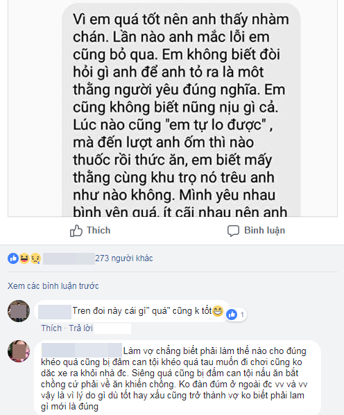 Bị chia tay vì em quá tốt nên anh thấy chán, cô gái trẻ lên mạng tìm kiếm sự an ủi nhưng kết cục lại gây tranh cãi - Ảnh 1.