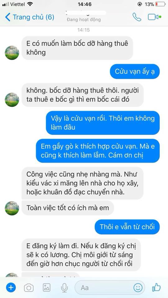 Môi giới việc làm không thành, nhân viên mắng khách là cạn tàu ráo máng - Ảnh 1.