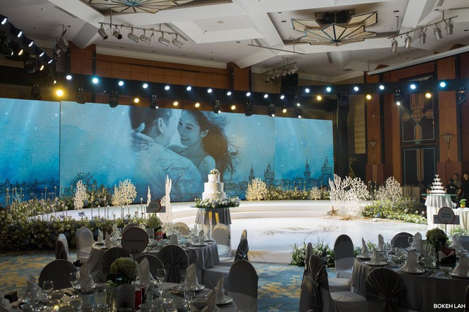 Cận cảnh đám cưới kỳ công xanh màu đại dương của Shark Hưng (Thương vụ bạc tỷ) và cô dâu Á hậu - Ảnh 6.