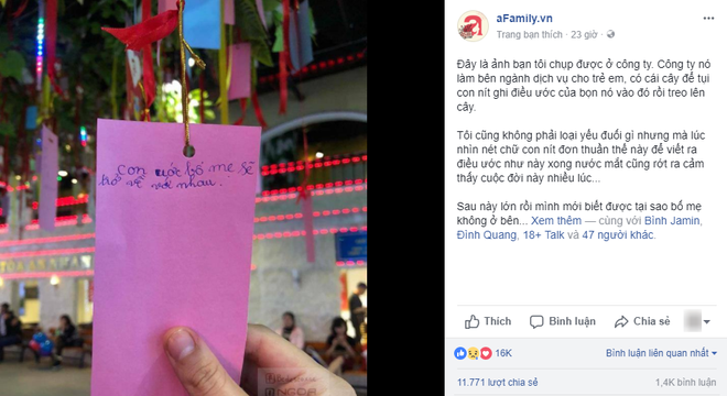 Điều ước năm mới của con bạn là gì? Với em bé này là: Con ước bố mẹ sẽ trở về với nhau - Ảnh 1.