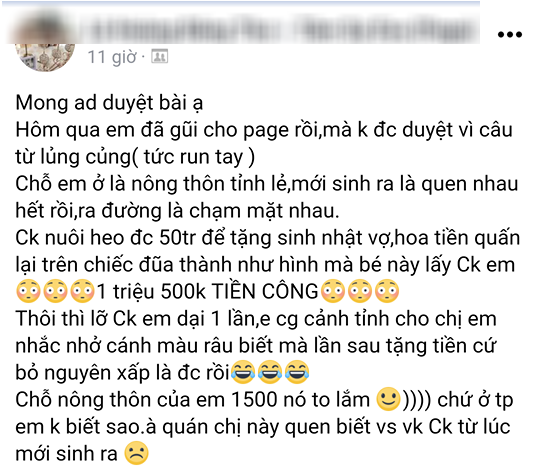 Chồng tặng 50 triệu làm quà sinh nhật, còn thuê quấn thành bó hoa tốn 1,5 triệu tiền công, cô vợ xót tiền, chị em tranh cãi - Ảnh 1.