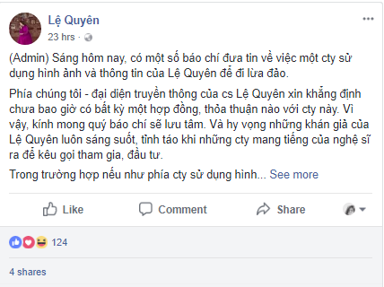 Ca sĩ Lệ Quyên lên tiếng về đường dây tiền ảo lừa đảo lớn nhất lịch sử hút 32.000 người tham gia với quy mô 15.000 tỷ đồng - Ảnh 1.