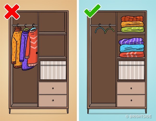 Nếu không muốn tủ quần áo lúc nào cũng lộn xộn, chị em hãy bỏ ngay những thói quen sắp xếp tưởng đúng mà sai bét này - Ảnh 7.