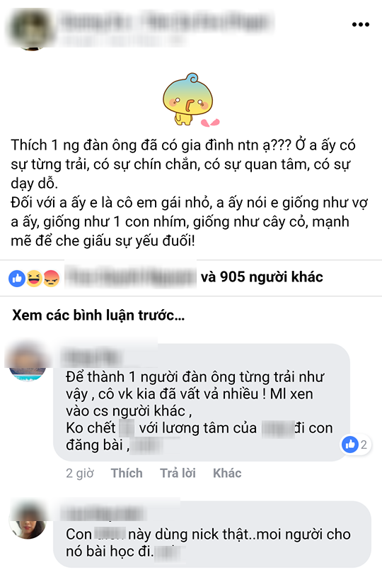 Tuyên bố thích một người đàn ông có gia đình, còn khoe hạnh phúc khi làm bồ nhí, cô nàng liền bị chị em mắng mỏ không thương tiếc - Ảnh 1.