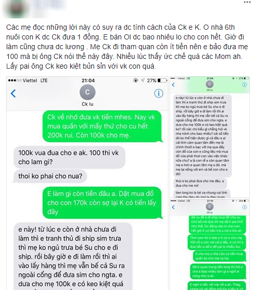  Chị em tranh cãi chuyện suốt 6 tháng nuôi con chồng không giúp đồng nào, vợ biếu mẹ chồng 100 nghìn đi chơi thì bị mắng keo kiệt  - Ảnh 1.