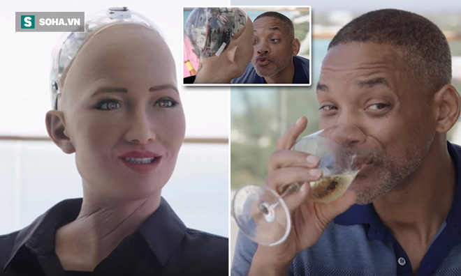 Hẹn hò với nữ robot Sophia, tài tử Will Smith chưng hửng vì bị đối phương hờ hững - Ảnh 1.