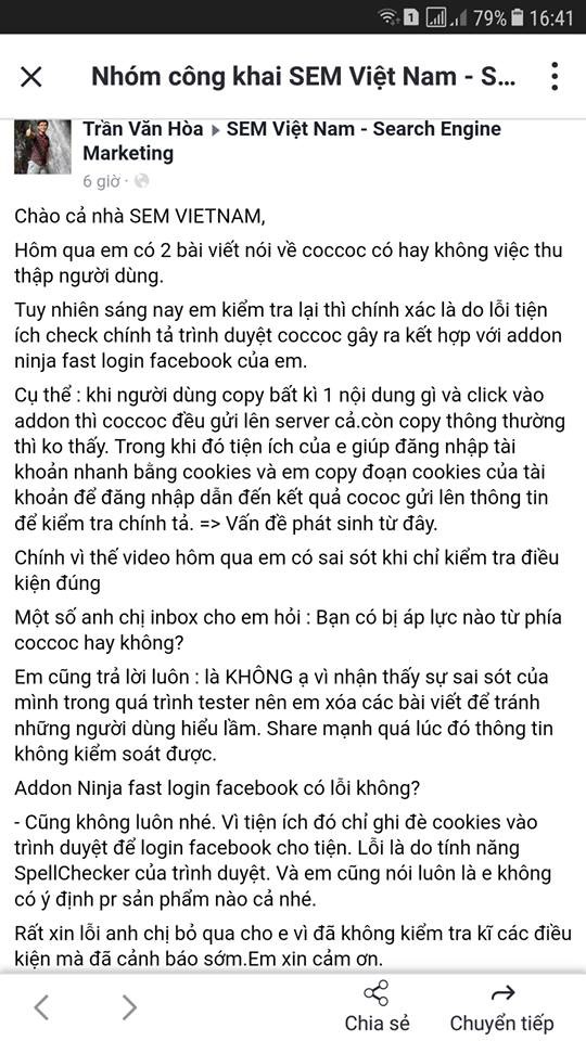 Cốc Cốc tự động gửi tin nhắn của người dùng về server: quá nguy hiểm! - Ảnh 2.