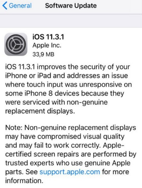  Apple tung bản cập nhật iOS 11.3.1 sửa lỗi iPhone 8/8 Plus thành cục gạch - Ảnh 1.