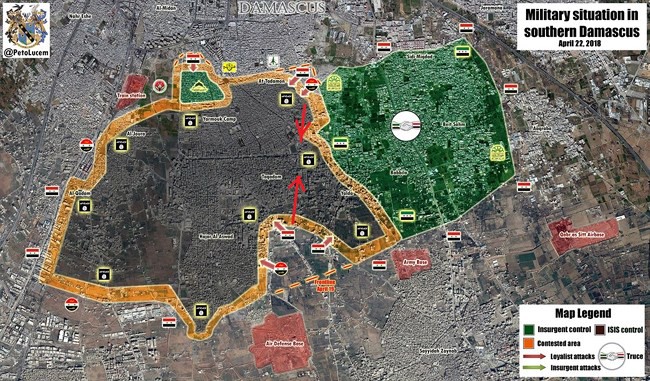 Nga càn quét, quân đội Syria hủy diệt IS trong chảo lửa nam Damascus - Ảnh 1.