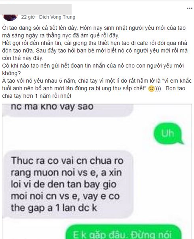  Chia tay chán chê vì em khắc tuổi nên bố anh bị ung thư, người yêu cũ cô nàng này lại đòi hẹn hò đúng sinh nhật người yêu mới  - Ảnh 1.