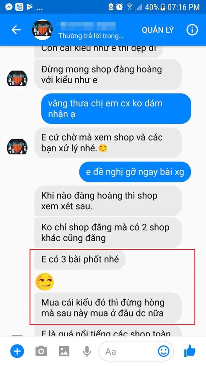 Cô gái căng thẳng không dám đi học vì mới inbox hỏi tư vấn mua áo online đã bị chủ shop tố chuyên lừa đảo và bùng hàng ở TP. HCM - Ảnh 5.