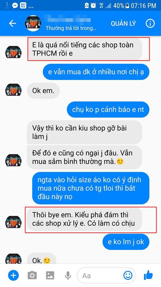 Cô gái căng thẳng không dám đi học vì mới inbox hỏi tư vấn mua áo online đã bị chủ shop tố chuyên lừa đảo và bùng hàng ở TP. HCM - Ảnh 6.