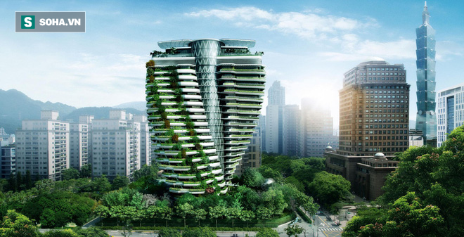 Tòa nhà dạng xoắn DNA sắp xây xong ở Đài Loan: Hấp thụ 130 tấn CO2 mỗi năm - Ảnh 1.