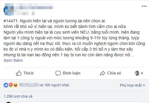 Chàng trai tham lam vừa muốn giữ tình cũ 6 năm lại vừa muốn theo tình mới giàu sang khiến dân mạng bức xúc - Ảnh 1.