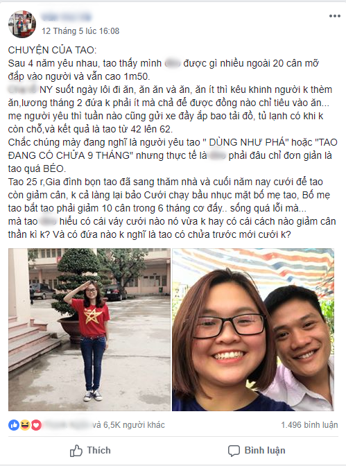 ‘Hậu quả ngọt ngào’ khi được bạn trai vỗ béo tăng 20kg: Sắp cưới, hì hục giảm cân vì sợ bị dị nghị ‘cưới chạy bầu’ - Ảnh 1.