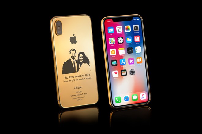 iPhone X phiên bản đám cưới Hoàng gia Anh mạ vàng 24K, giá 90 triệu đồng - Ảnh 1.