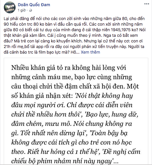 Người phán xử tiền truyện bị chê toàn cảnh bạo lực và tình dục, Trần Tú bức xúc đáp trả - Ảnh 1.