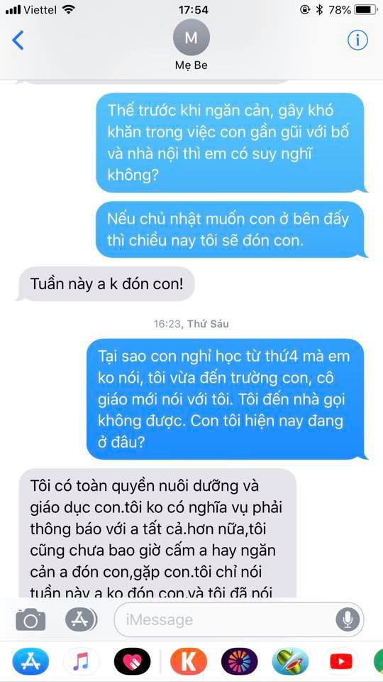 Chí Nhân tung đoạn tin nhắn với vợ cũ sau ồn ào bị ngăn cấm không cho gặp con - Ảnh 1.