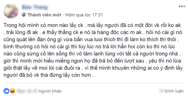 Lấy người đàn ông đã có một đời vợ, cô gái cay đắng nhận ra miếng ngon đã chẳng bỏ đến lượt sau - Ảnh 2.