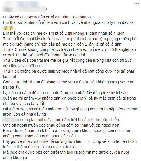 Cô nàng quyết định ôm con về nhà ngoại vì 4 nguyên tắc làm dâu mẹ chồng đặt ra, chị em nóng mắt nhất với điều số 1 - Ảnh 1.