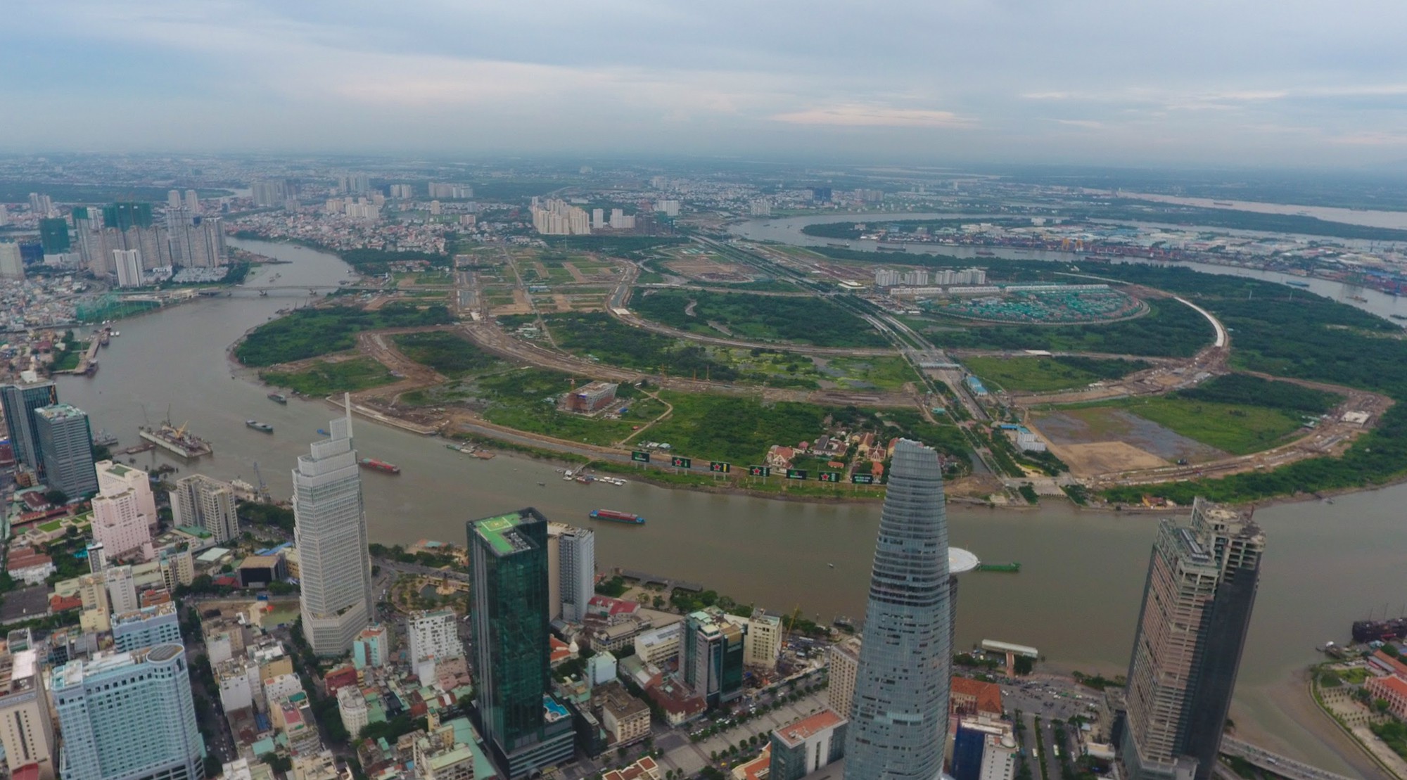 Diện mạo bán đảo Thủ Thiêm - khu đô thị đẹp nhất Sài Gòn nhìn từ trên cao - Ảnh 3.